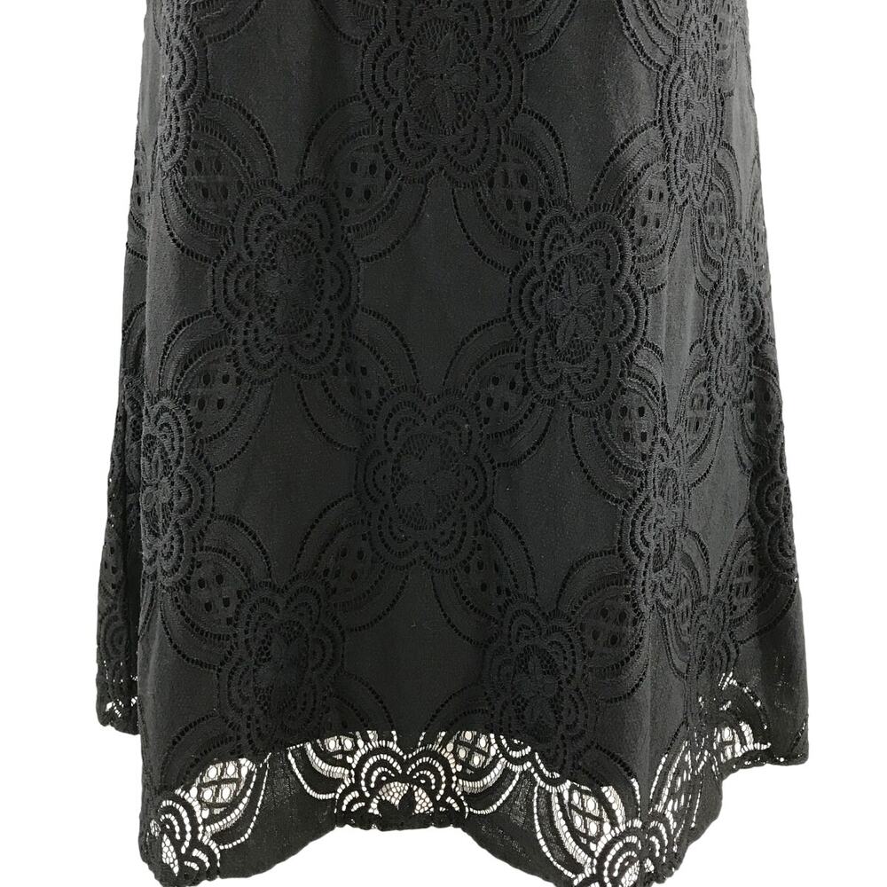 Entro Women's Sleeveless Black Dress Floral Lace Crochet Shift Mini Dress Size M - Picture 5 of 11